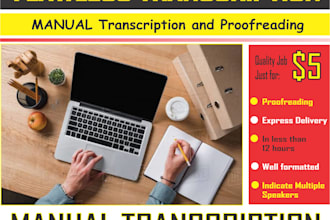 do manual typing and transcription of english in 24 hours