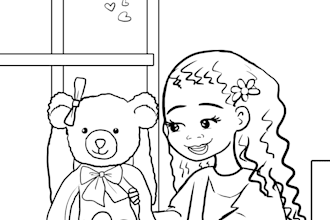 do children coloring book illustration ai or hand drawn