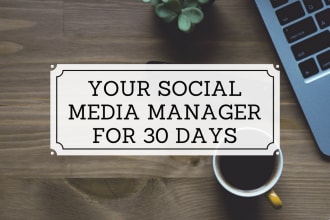 be your social media manager marketer for 30 days