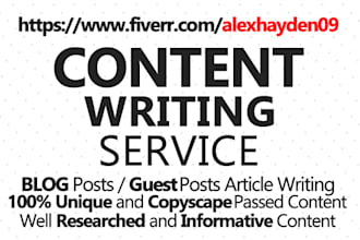 write blog post content for you