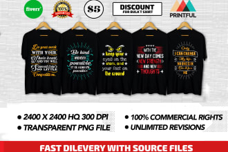 make custom  typography, vector tshirt and merchandise design