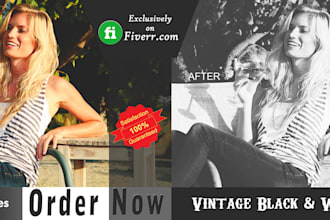 do elegant vintage black and white effect on your photos