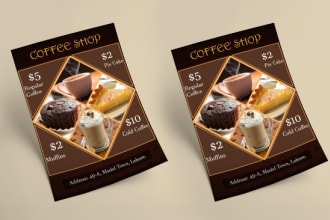 do coffee shop juices cold drinks or any flyers and brochure