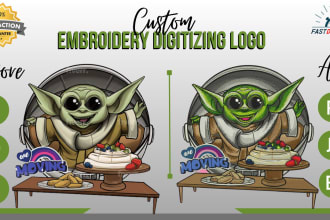 do exceptional embroidery digitizing in hours