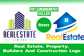 design real estate, property, builders and construction logo