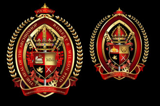 create a magnificent seal logo,badge,institution,coat of arm