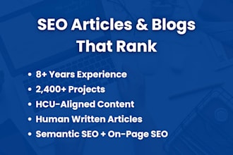write SEO optimized articles and blog posts on any topic