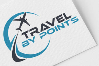 design travel, summer holidays, and beach enjoying logo