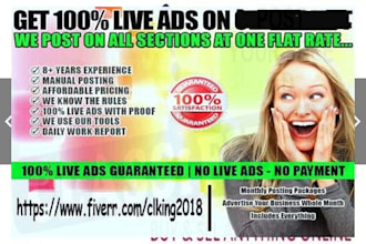 provide live guaranteed ad posting in USA sites