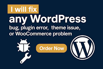 fix any wordpress bug, plugin error, theme issue, or woocommerce problem