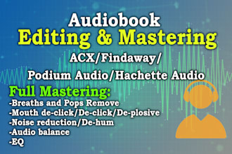 edit and master your audiobook for acx and findaway