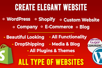 design a beautiful wordpress, shopify website for you