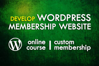 create online course website or wordpress membership or paid membership website