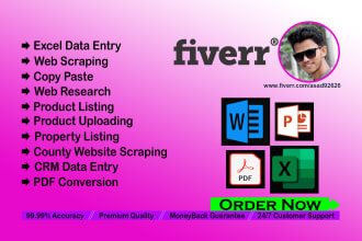 do shopify product listing, data entry and copy paste