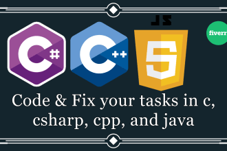 code and fix your tasks in c, csharp, cpp, and java