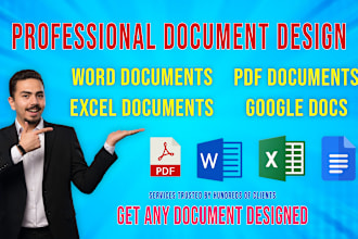 design your documents in PDF, ms word, excel