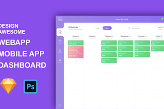 design webapp ui, dashboard UI in sketch app or photoshop