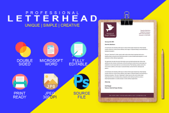 design letterhead header and footer