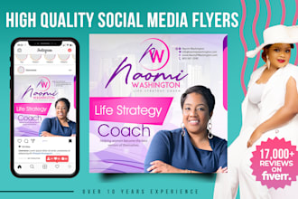 create pro fb, ig post, social media flyer or carousel