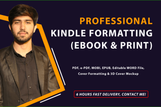 do book formatting, kindle ebook formatting, KDP paperback, and layout design