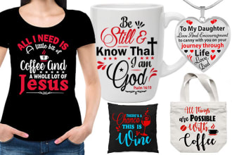 make eye catching typography t shirt,mug bag necklace design