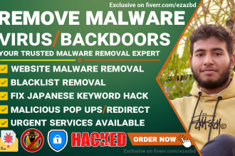 remove malware,virus or backdoors fast from any wordpress site