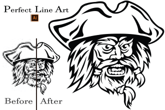 create perfect line art of logo or image