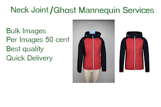 ghost mannequin and neck joint service for apparel