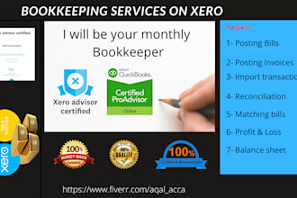 do bookkeeping on quickbooks online, xero and excel