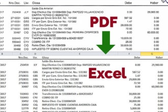 convert PDF to excel, PDF to word, or data entry