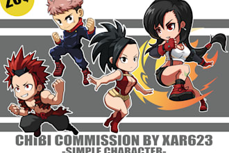 do my style chibi character illustration for your need