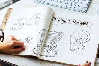 make 3d design sketches of your product ideas and illustrates it