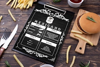 do an amazing menu design, restaurant menu design