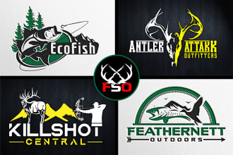 design modern fishing and hunting logo