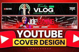 create youtube and facebook banner design in 24 hours