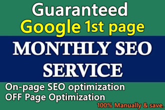 provide monthly search engine optimization service with guaranteed ranking