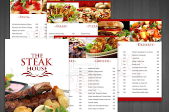 design a professional menu, flyer,  brochure etc for you