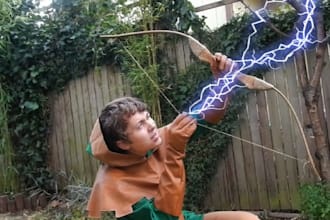 shoot a LIGHTNING bolt into the sky revealing your message, Robin Hood style