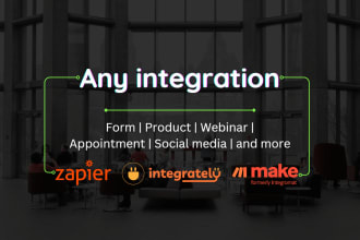 do any API integration by zapier, integrately, integromat, make