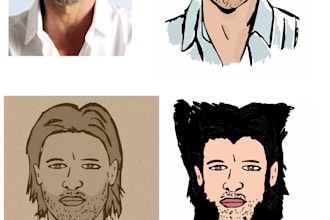 do a cartoon and vintage version of you