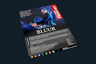 design professional epk, press kit, media kit, portfolio