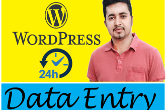 do wordpress content uploads and data entry, product listings