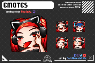 create custom twitch emotes or chat sticker for you