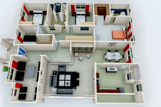 make 3d house plans and rendering