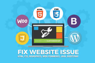 fix any wordpress issues errors and bugs within 2h