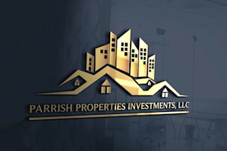 create a professional, modern flat or 3d real estate logo