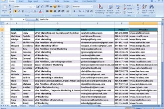 do data entry, web scrapping and extracting contacts