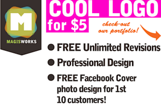 create TWO professional logos with free unlimited revisions