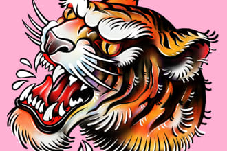 create a traditional style tattoo or illustration for you