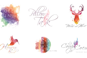 design an elegant watercolour logo